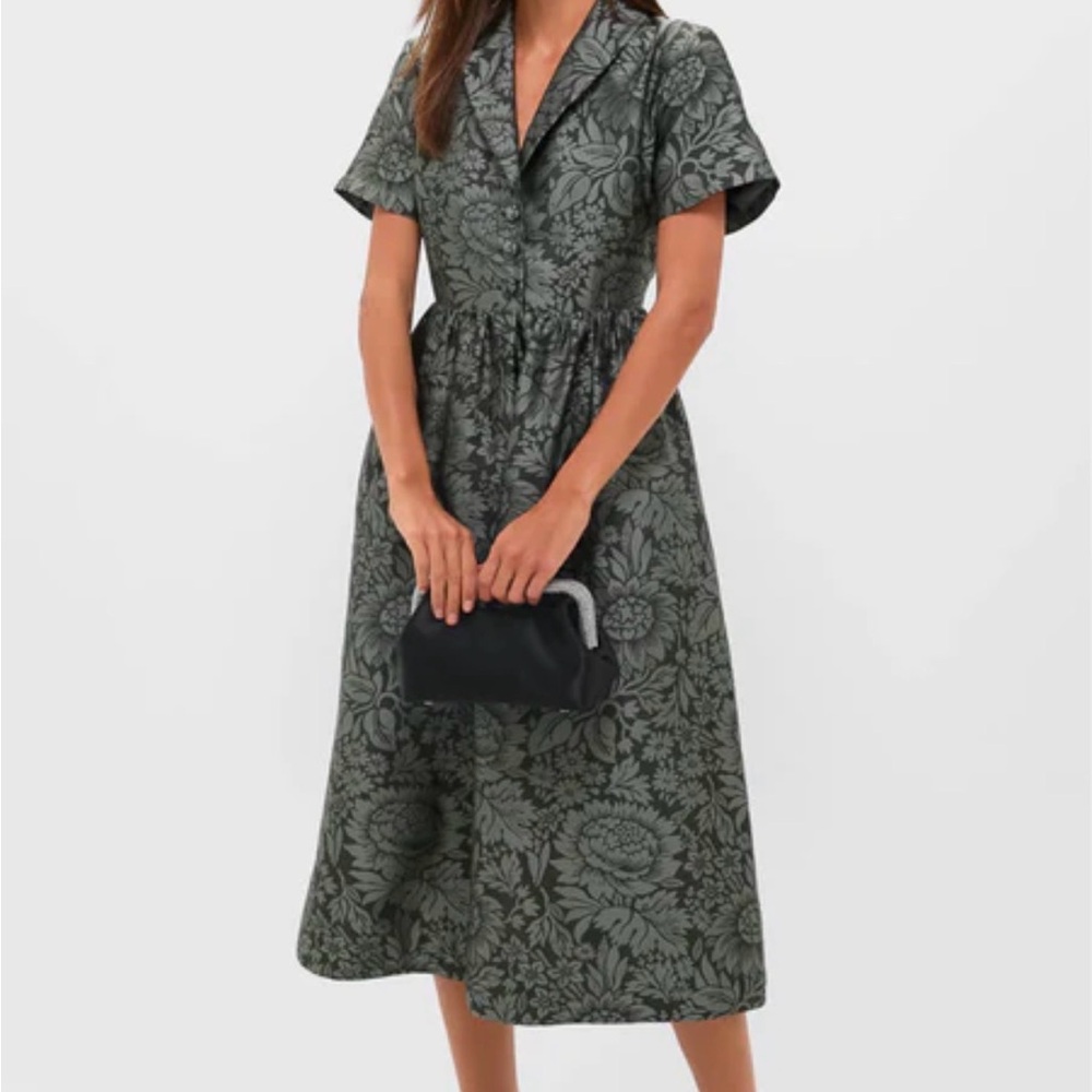 Tuckernuck Dark Green Floral Midi Dress NWT